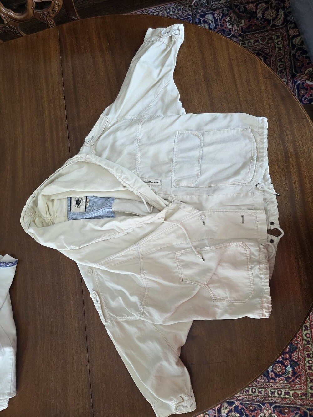 Daughters of the Liberation Anthropologie Off-White Cream Utility Anorak Jacket